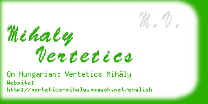 mihaly vertetics business card